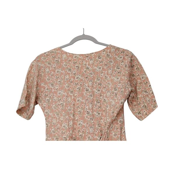 Vintage 90s Romper Size Small Pink Floral Feminine Cottagecore Dainty Prairie - Picture 10 of 12